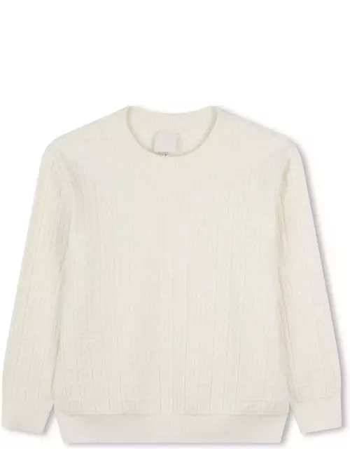 Givenchy White Sweater With All-over 4g Motif