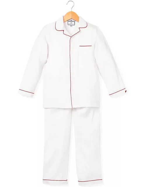 Solid Pajama Set w/ Contrast Piping