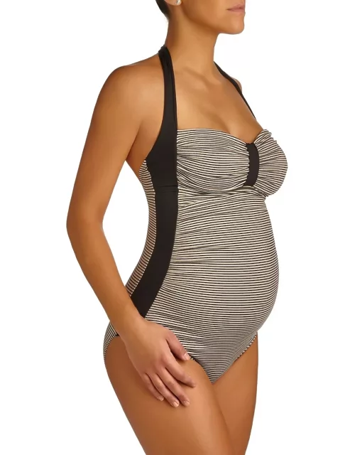 Maternity Palm Springs Knitted Halter-Neck One-Piece Swimsuit