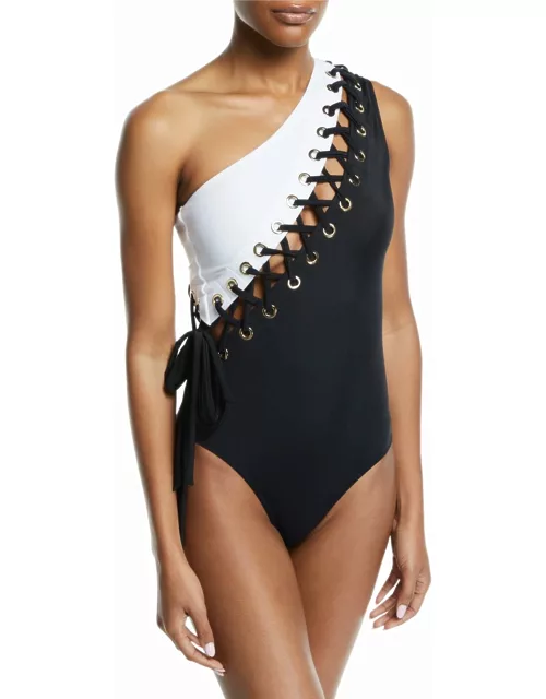 Charlotte Lace-Up One-Piece Swimsuit