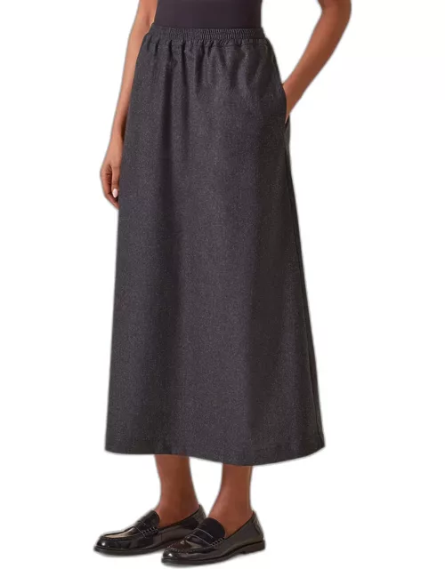 Cashmere-Blend A-Line Maxi Skirt