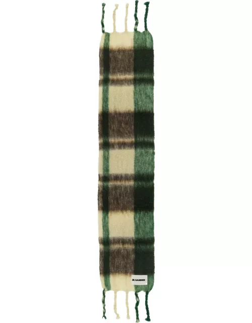 jil sander scarf with check pattern