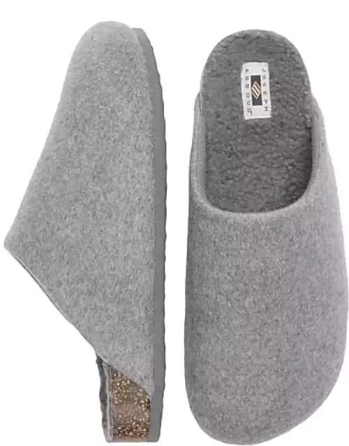 Joseph Abboud Men's Wool With Cork Bottom Clog Slippers Light Grey