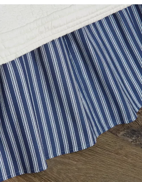 Queen Country Toile Striped Dust Skirt