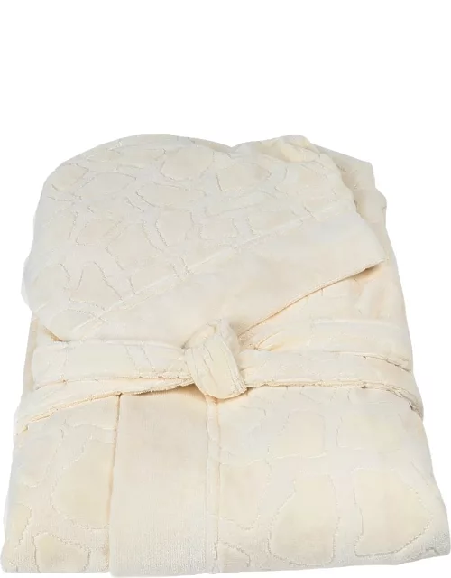 Jerapah Italian Hooded Bathrobe, Ivory
