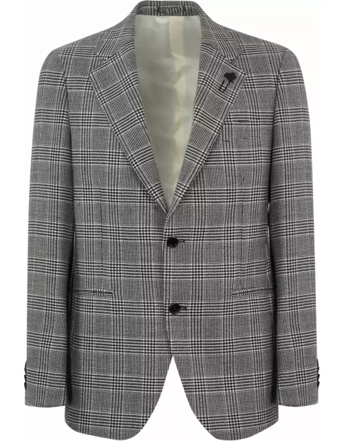 Lardini Feeling Pied De Poule Jacket In Woo