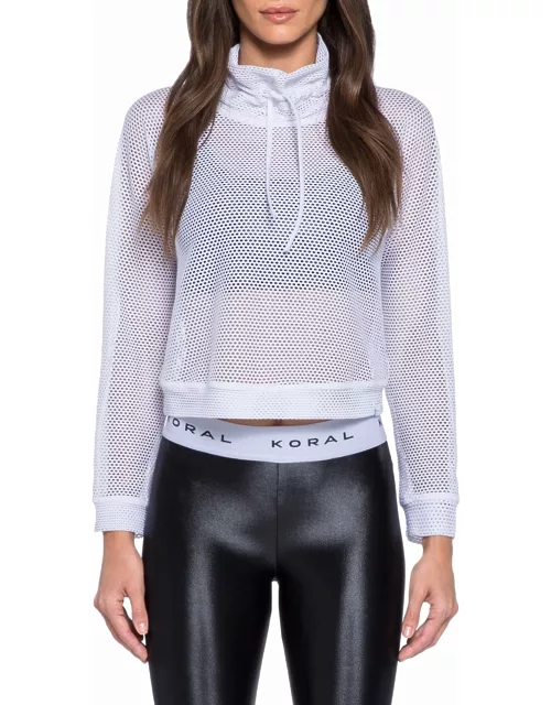 Pump Open Mesh Cropped Pullover