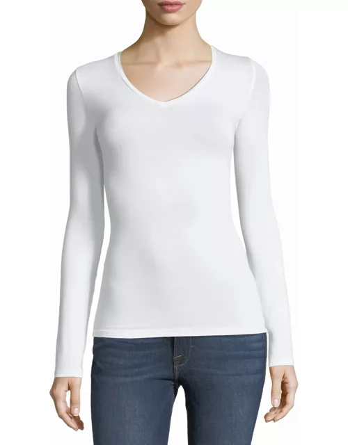 Soft Touch Long-Sleeve V-Neck Tee