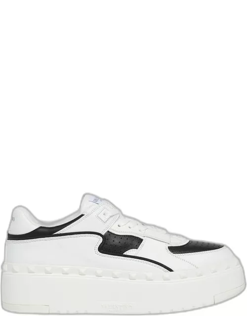 Bicolor Leather Platform Sneaker