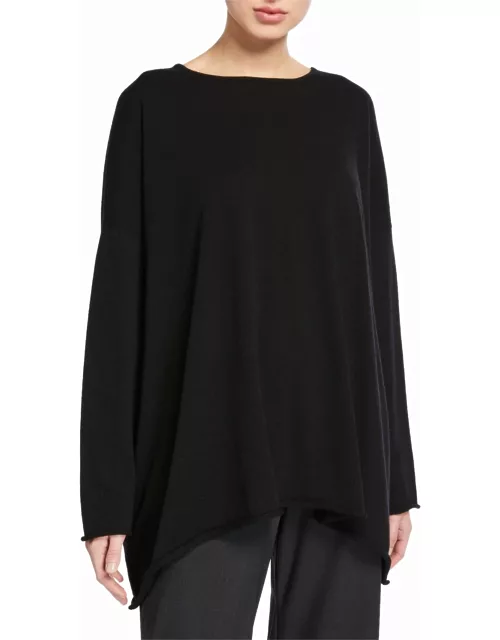Cashmere A-Line Boat-Neck Sweater
