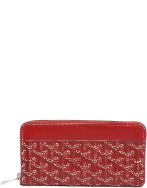 Goyard Red Goyardine Coated Canvas Matignon Zip Around Wallet