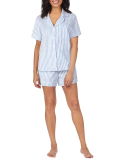 3D Striped Cotton Shorty Pajama Set