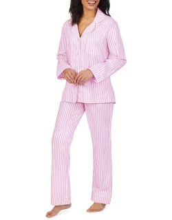 3D Striped Cotton Long-Sleeve Classic Pajama Set