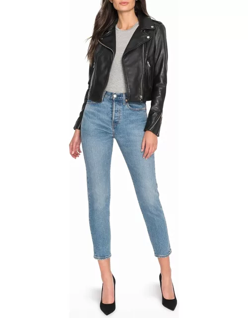 Donna Hand-Waxed Leather Moto Jacket