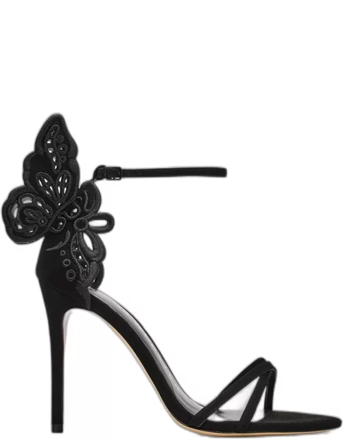 Chiara Suede Butterfly Ankle-Strap Sandal