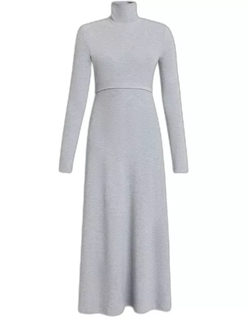 Jayne Brushed Rib-Knit Turtleneck Maxi Dres