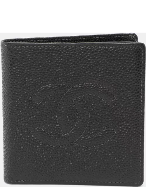 Chanel Black Caviar Leather Bifold Wallet