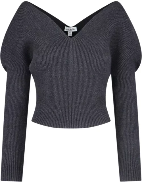 Alaïa Heart-Shaped Neckline Sweater