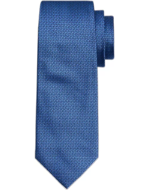 Men's Micro-Geometric Silk Tie