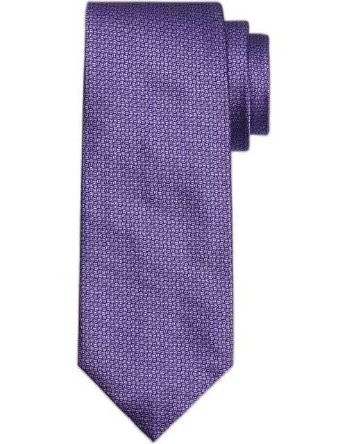 Men's Micro-Geometric Silk Tie