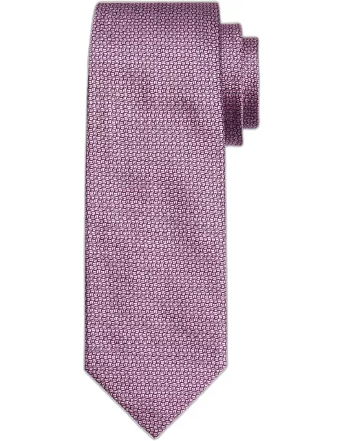 Men's Micro-Geometric Silk Tie