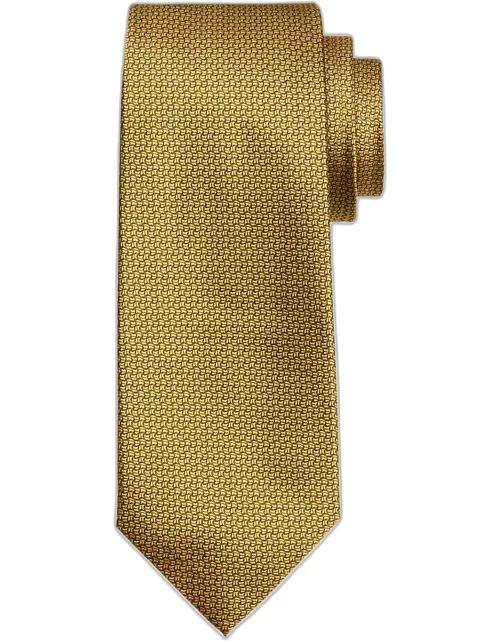 Men's Micro-Geometric Silk Tie