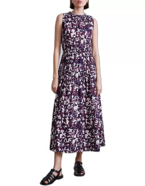 Arte Floral-Print Organic Cotton Midi Dres