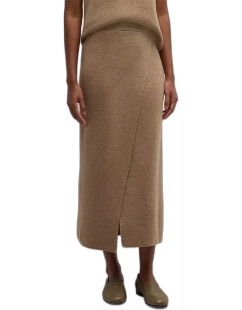 Umbria Wool-Cashmere Midi Skirt