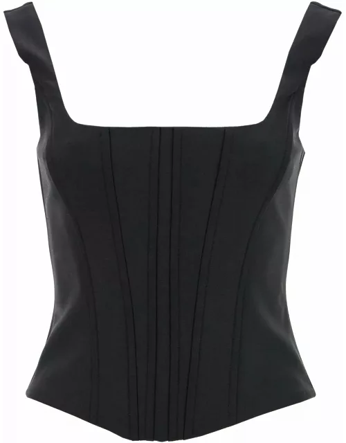 GIUSEPPE DI MORABITO stretch wool corset top with nine word