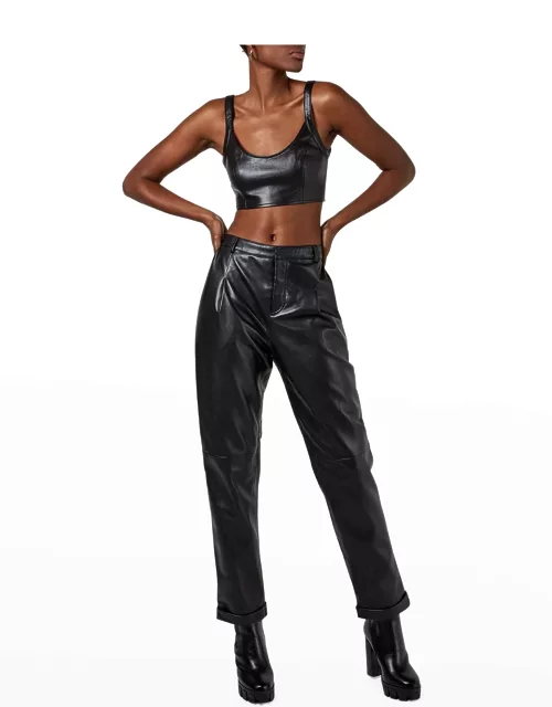 The Denise Recycled Leather Ankle Trouser