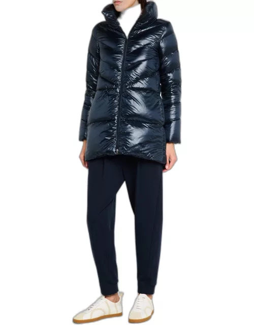 Metallic Ultra Lightweight A-Shape Puffer Jacket