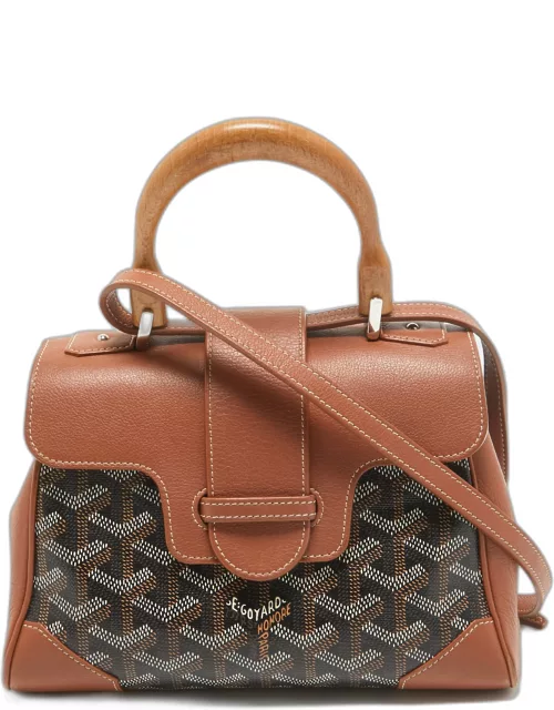 Goyard Brown Goyardine Coated Canvas and Leather Mini Saigon Top Handle Bag