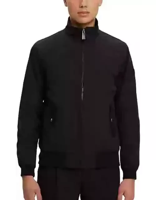 Noize Men's Modern Fit Mock Neck Bomber Jacket Black Solid