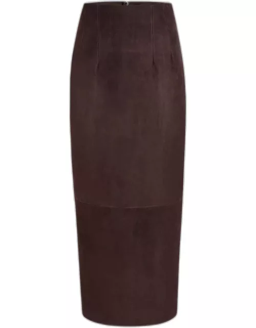 Loxley Long Pencil Leather Skirt