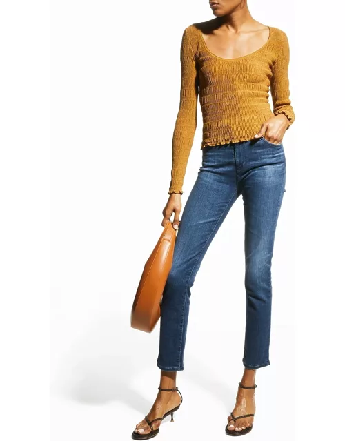 Mari High-Rise Slim Straight Jean