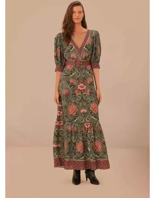 Arabesque Floral Green Maxi Dress, ARABESQUE FLORAL GREEN /