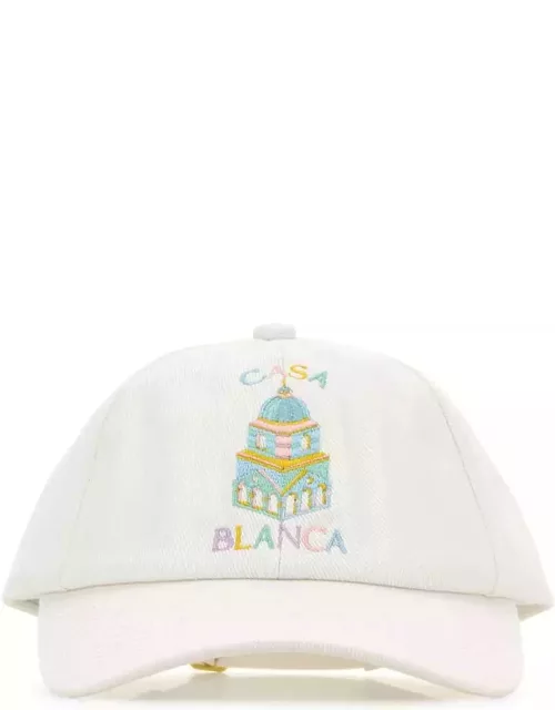 Casablanca White Cotton Baseball Cap