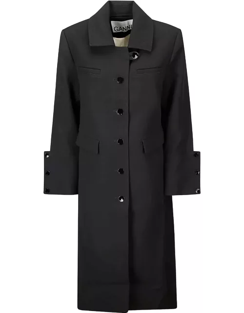 Ganni Bonded Crepe Coat