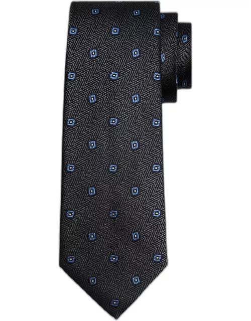 Men's Chevron Tossed Squares Silk Tie