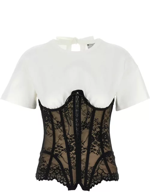 Giuseppe di Morabito Lace Bodice Insert Top