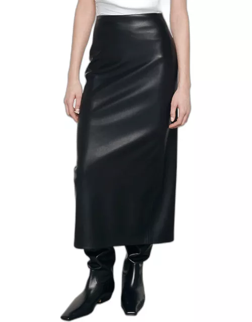 Ankle-Length Faux Leather Skirt