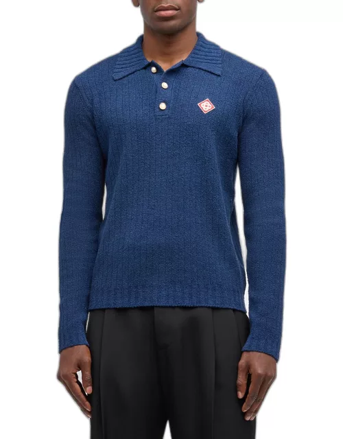 Men's Ribbed Boucle Polo Shirt