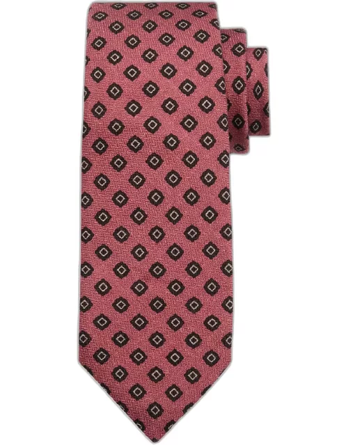 Men's Wool and Silk Printed Square Tie