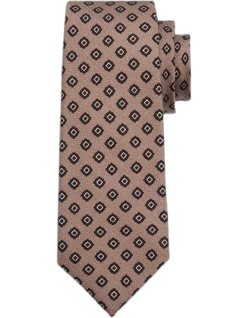 Men's Wool and Silk Printed Square Tie