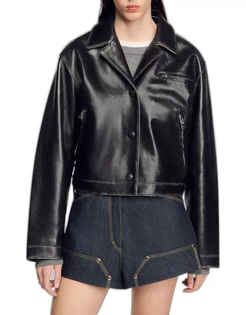 Jude Distressed Lambskin Leather Jacket