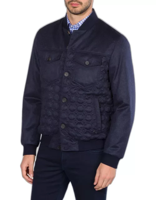 Men's Quilted Cashmere Blouson Jacket