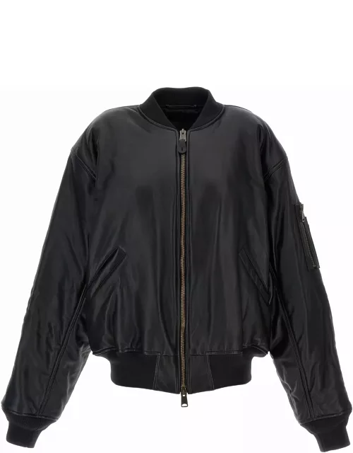 Balenciaga Leather Bomber Jacket