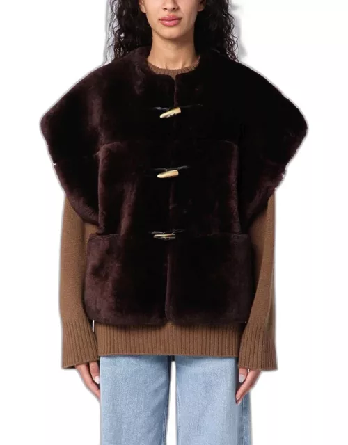 Brown faux fur coat