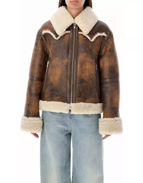 STAND STUDIO Eco Shearling Aviator Jacket