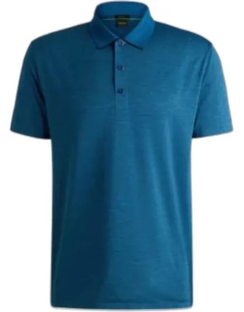 Quick-dry stretch-jersey polo shirt with logo detail- Light Blue Men's Polo Shirt